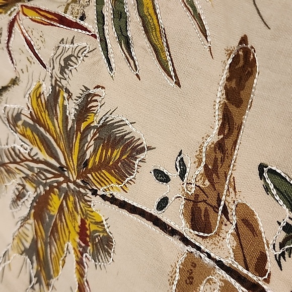 Vintage Safari Zebra Short Sleeve Button Down Linen Shirt S - Picture 11 of 11